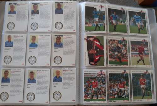 1992-season English football cards in folder