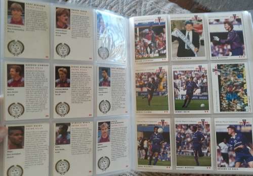 1992-season English football cards in folder