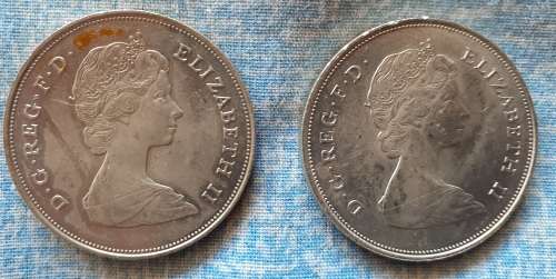 FIVE commemorative coins:  Charles and Diana wedding x 2, Queen Mother`s 80th birthday x 3