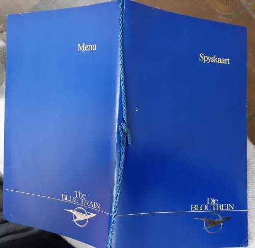 1988 Blue Train menus x 3 in folder