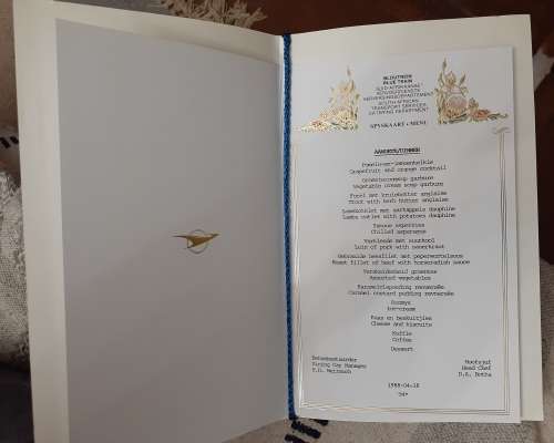 1988 Blue Train menus x 3 in folder