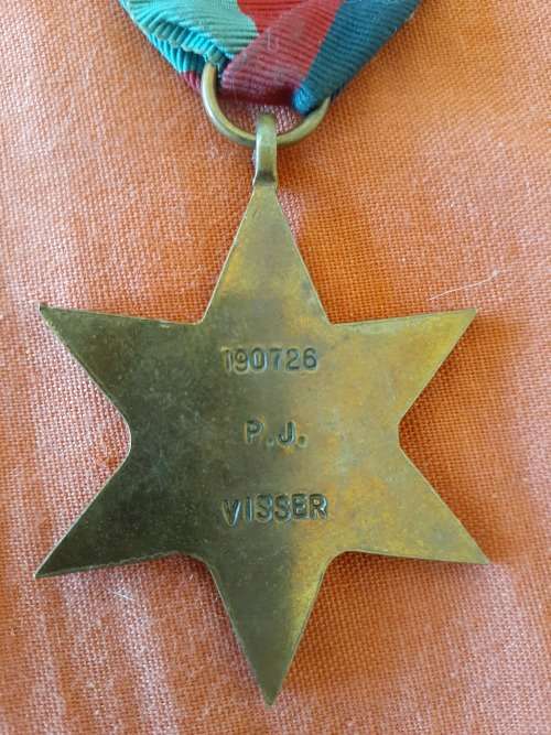 Full-size WW2 Star PJ VISSER