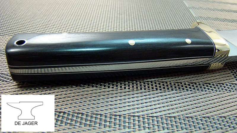 Handmade Knife , O1 tool , Black Ivory Handle