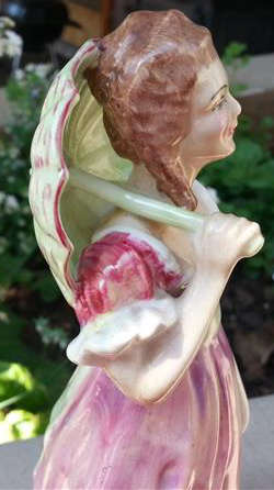 VINTAGE ELEGANT LADY FIGURINE MANUFACTURED BY H WATKIN, LAWTON, ENGLAND
