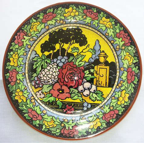 STUNNING, VINTAGE 1922-1927, ROYAL DOULTON, PLATE, A CLASSIC ART DECO DESIGN."GARDEN AND URN"