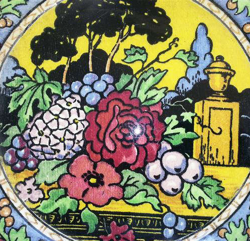 STUNNING, VINTAGE 1922-1927, ROYAL DOULTON, PLATE, A CLASSIC ART DECO DESIGN."GARDEN AND URN"