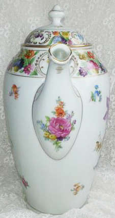 1932 -  1944  STUNNING AND BEAUTIFULLY HAND PAINTED SCHUMANN DRESDEN COFFEE POT, 1932-1944