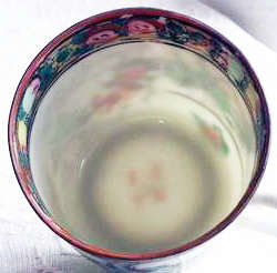 VINTAGE SIGNED, FINE AND DELICATE PORCELAIN CHINESE DEMITASSE DUO, HAND PAINTED ROOSTER DESIGN
