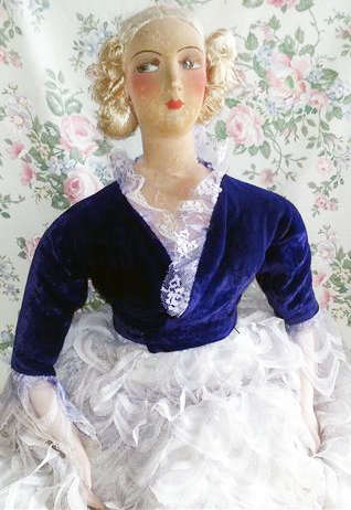 EARLY 1900s SEXY LOOKING, FRENCH FLAPPER BOUDOIR DOLL, BISQUE ARMS AND LEGS