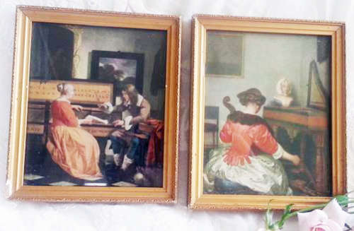 SET OF TWO  VINTAGE PRINTS OF OLD MASTERS, FRAMED BEHIND GLASS