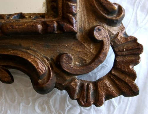 EDWARDIAN / VICTORIAN ORNATELY CARVED, HEAVILY GILDED WOODEN  FRAMED MIRROR