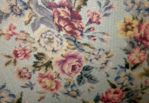 MY CHRISTMAS GIFT TO YOU !!!!!   LARGE CARVED WOODEN FIRESCREEN, FLORAL TAPESTRY