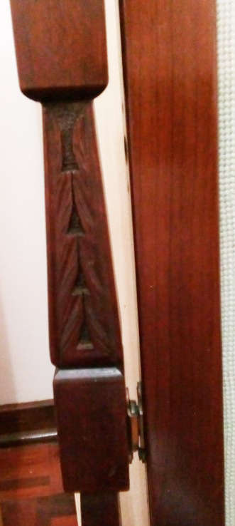 MY CHRISTMAS GIFT TO YOU !!!!!   LARGE CARVED WOODEN FIRESCREEN, FLORAL TAPESTRY