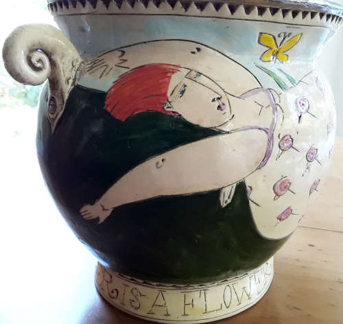 DELIGHTFUL !!! " FAT LADIES "  FRUIT BOWL BY WELL KNOWN S.A. ARTIST R.SENECAL 2002