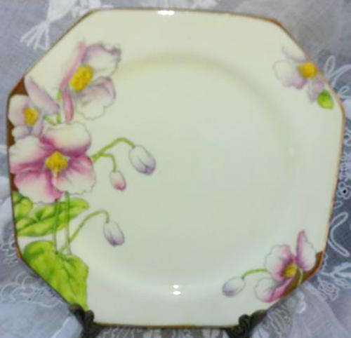 1930s  ART DECO,  HAND PAINTED PARAGON CHINA,  PINK ICELAND POPPY CAKE PLATE