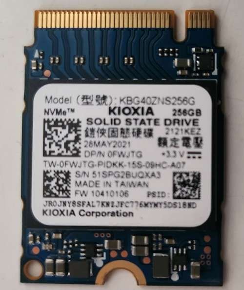 Kioxia/Toshiba 256GB M.2 NVME Pcie  2230 SSD
