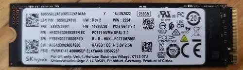 SK Hynix PC711 256GB M.2 NVME Pcie 2280 SSD