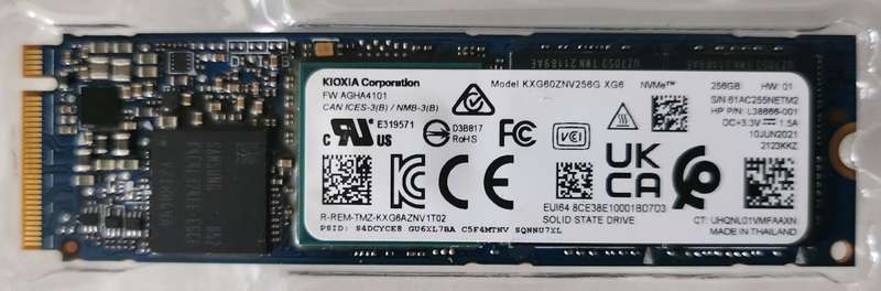 Kioxia/Toshiba 256GB M.2 NVME Pcie 2280 SSD