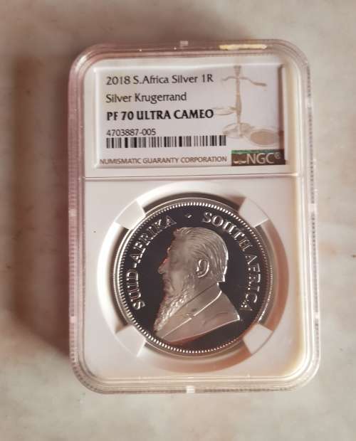 2018 S.Afria Silver 1R Silver Krugerrand PF 70 Ultra Cameo