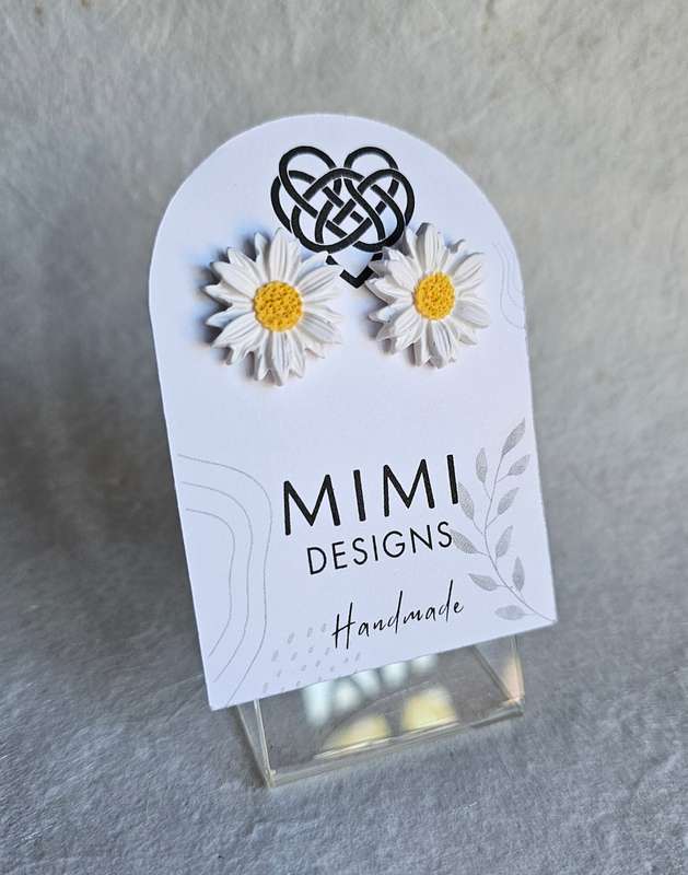 Handmade Daisy Polymer Clay Earring