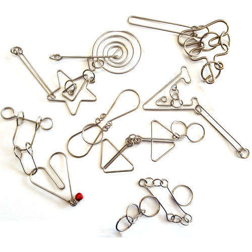 Wire brainteaser puzzles - Entanglement puzzles (Lot of 7)
