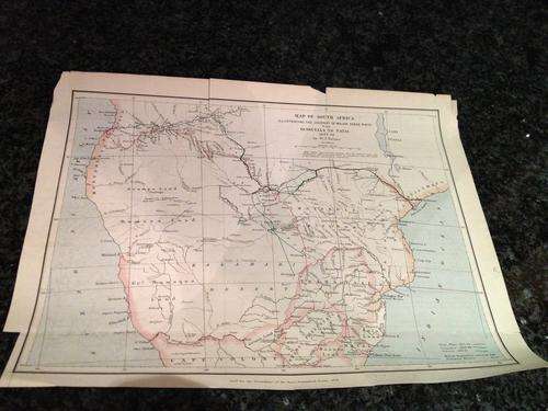 Map of South Africa illustrating the journey of Major General Serpa Pinto to Natal 1877-79