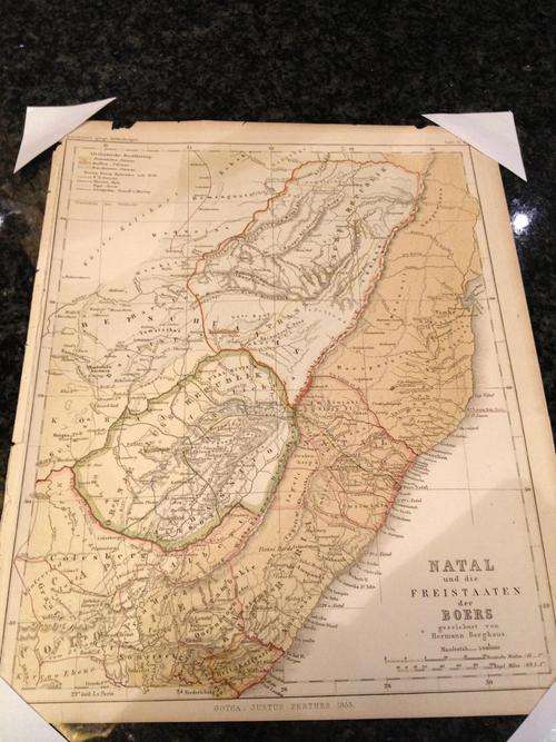Map of Natal (German) "Der Boers" 1855