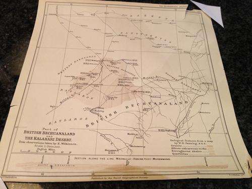 Map of British Bechuanaland and The Kalahari Desert 1893
