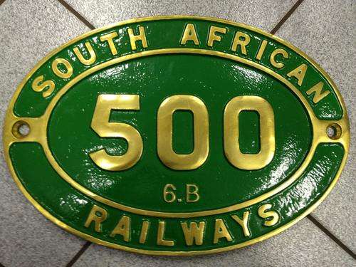 South African Railways Locomotive Number Plate