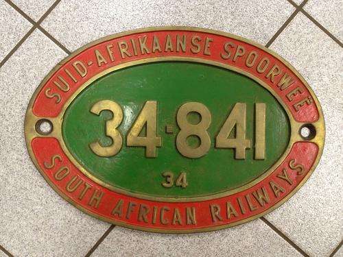 South African Railways Locomotive Number Plate