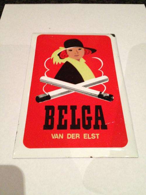 BELGA VAN DER ELST - CIGARETTE - ENAMEL SIGN - ORIGINAL