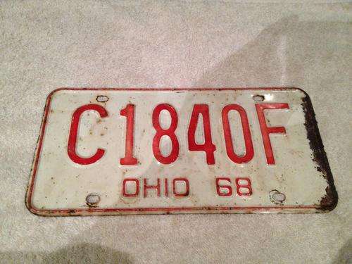 Number Plate USA - OHIO vintage 1968