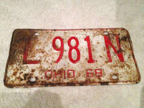 Number Plate USA - OHIO vintage 1968