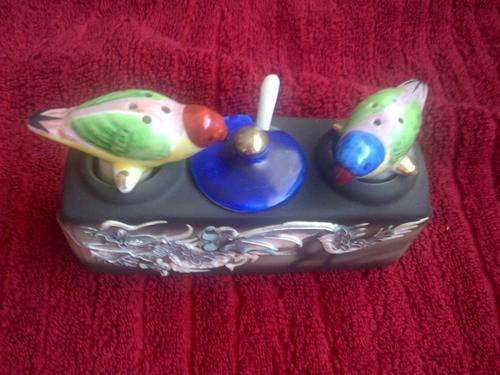 Small salt, pepper and mustard pot set