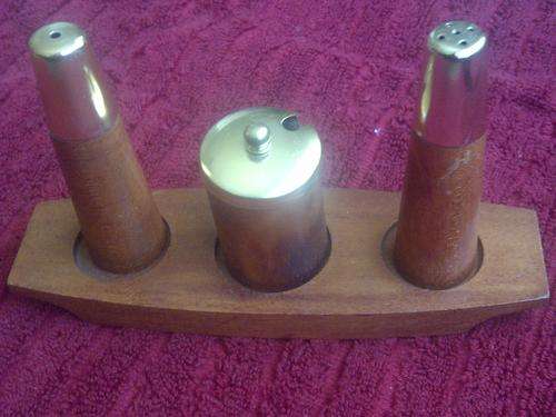 Small wooden salt and pepper set