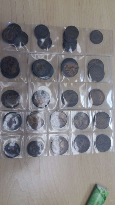 38 British Pennies and Half pennies