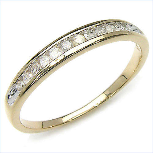 Brilliant 0.4CTW 10K Yellow Gold Round White Diamond Ring