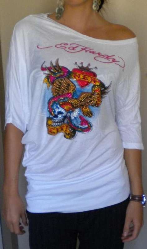 White Ed Hardy top