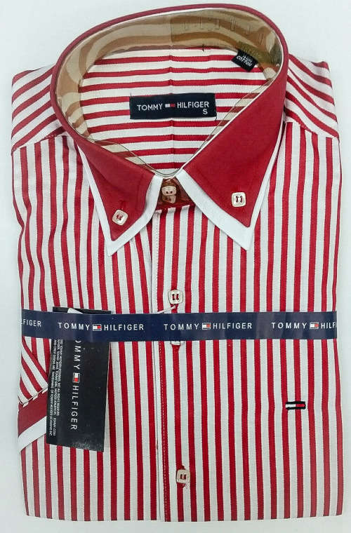 TOMMY HILFIGER ORIGNAL S/S SLIM FIT COTTON SHIRT SIZE MEDIUM !!!!!MARKET VALUE R999.99