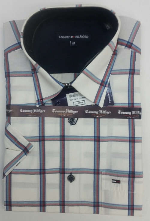 TOMMY HILFIGER ORIGNAL S/S SLIM FIT COTTON SHIRT SIZE EXTRA LARGE !!!!!MARKET VALUE R999.99