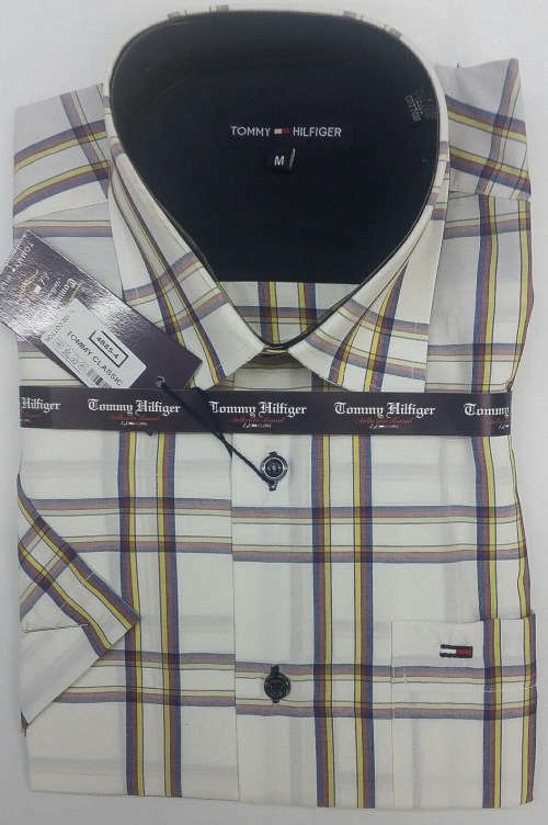 TOMMY HILFIGER ORIGNAL S/S CLASSIC FIT COTTON SHIRT SIZE MEDIUM !!!!!MARKET VALUE R999.99