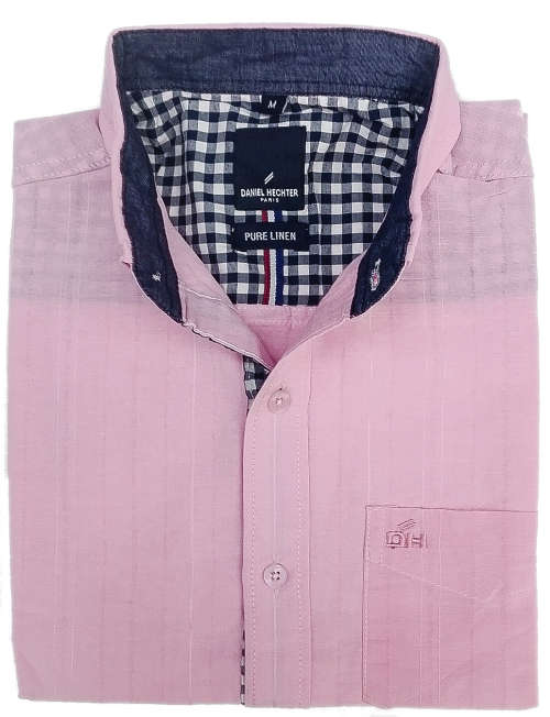 DANIEL HECHTER ORIGNAL 100% LINEN L/S SLIM FIT SHIRT SIZE LARGE!!!!MARKET VALUE R999.99