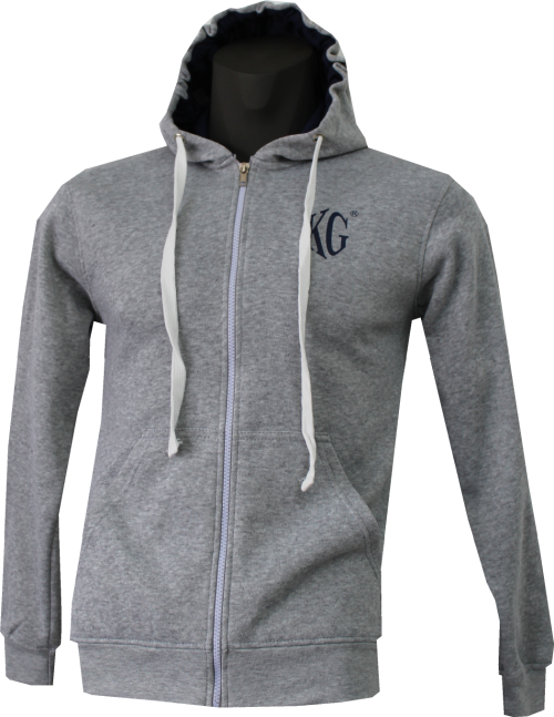 KG COUTURE COLLECTION ORIGNAL SLIM FIT GREY COLOUR HOODY SIZE 2XL!!!!!MARKET VALUE R599.99