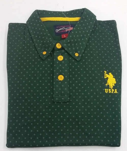 US POLO ASSN PIQUE GOLFER SLIM FIT SIZE LARGE !!!!!!!!!!