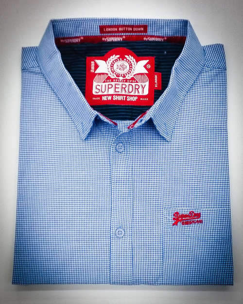 SUPERDRY ORIGNAL L/S COTTON SHIRT SLIM FIT SIZE LARGE!!!!!! MARKET VALUE R1299.99