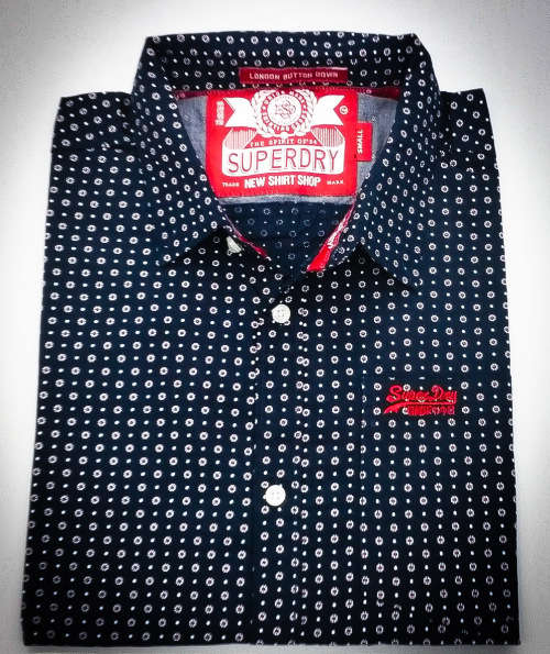 SUPERDRY ORIGNAL L/S COTTON SHIRT SLIM FIT SIZE MEDIUM!!!!!! MARKET VALUE R1299.99