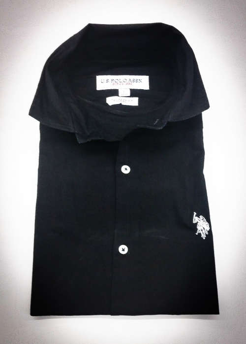 US POLO ASSN L/S COTTON SHIRT SLIM FIT SIZE LARGE !!!!!! FACTORY OVER RUNS