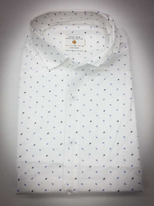 Z A R A  ORIGNAL L/S COTTON SHIRT SLIM FIT SIZE LARGE (42) !!!!!! FACTORY OVER RUNS