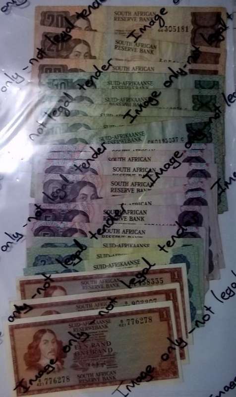 34 SA Bank Notes up for AUCTION!!!!!   Bid per note!!!!!