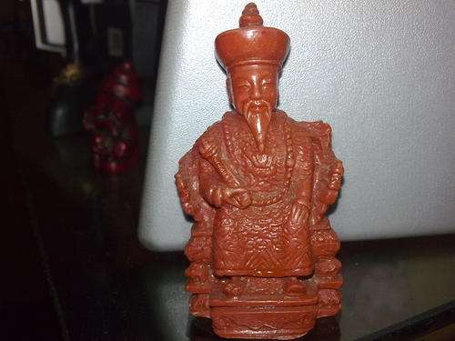 Chinese statue of Emperor Kangxi , made of Jasper stone - 230 years old - Ancient